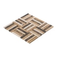 thumbnail image 2 of Modket TDH362NS Brown Cream Sand Emperador Marble Stone Parquet Mosaic Tile Kitchen Backsplash, 2 of 5