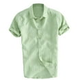 thumbnail image 1 of Men‘s Short-Sleeve Shirts Button Down Linen Shirt Summer Casual Tops, 1 of 3