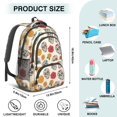 thumbnail image 5 of Skull and Flower Gothic Pattern Backpack for School, Cute School Bag with Adjustable Shoulder Straps and Padded Back, 16.9"x12.6"x5.9", 5 of 5