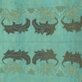 thumbnail image 1 of Ahgly Company Indoor Square Oriental Light Blue Modern Area Rugs, 3' Square, 1 of 4