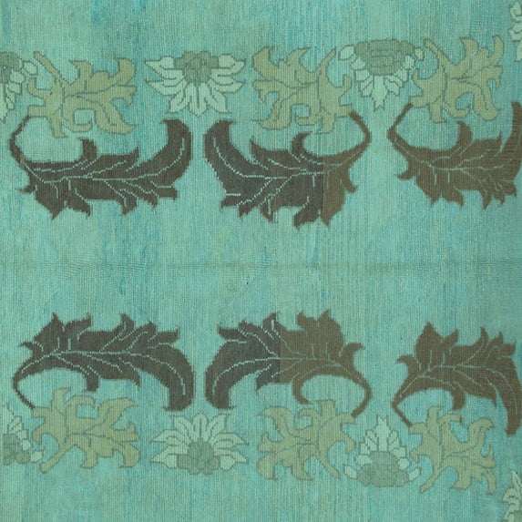 Ahgly Company Indoor Square Oriental Light Blue Modern Area Rugs, 3' Square