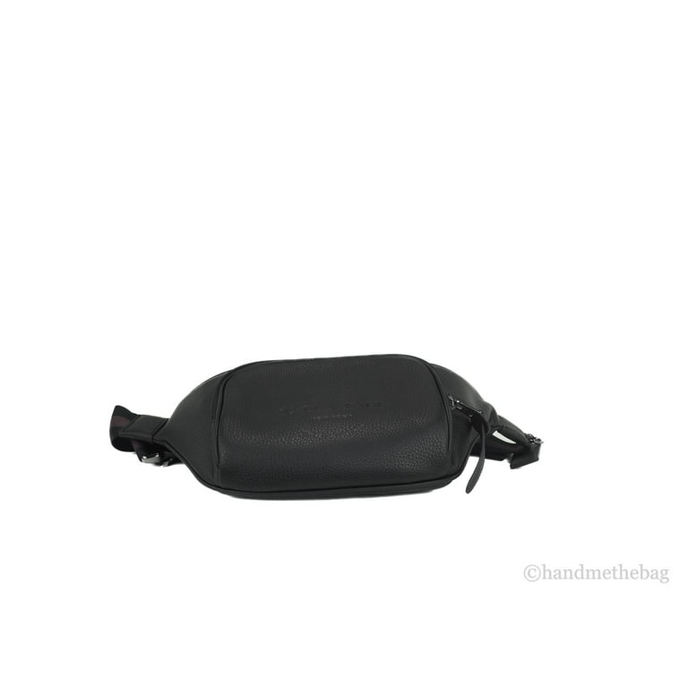 Coach (C5393) Thompson Large Black Logo Stamp Pebble Leather Waist  