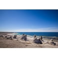 thumbnail image 2 of Bibikow, Walter 14x11 White Modern Wood Framed Museum Art Print Titled - Sweden-Faro Island-Langhammars Area-Langhammar coastal limestone rauk rocks with visitors, 2 of 4