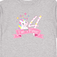 thumbnail image 4 of Inktastic I'm Four Cute Unicorn 4th Birthday Boys or Girls Long Sleeve Toddler T-Shirt, 4 of 5