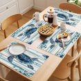 thumbnail image 5 of Teal Blue Turtle Coastal Placemats Set of 6 Vintage Stripe Beach Botanical Place Mats Indoor Wipeable Table Mats Washable Cloth Dining Table Placemats for Kitchen Holiday Party Home Decor 13x19 Inch, 5 of 9