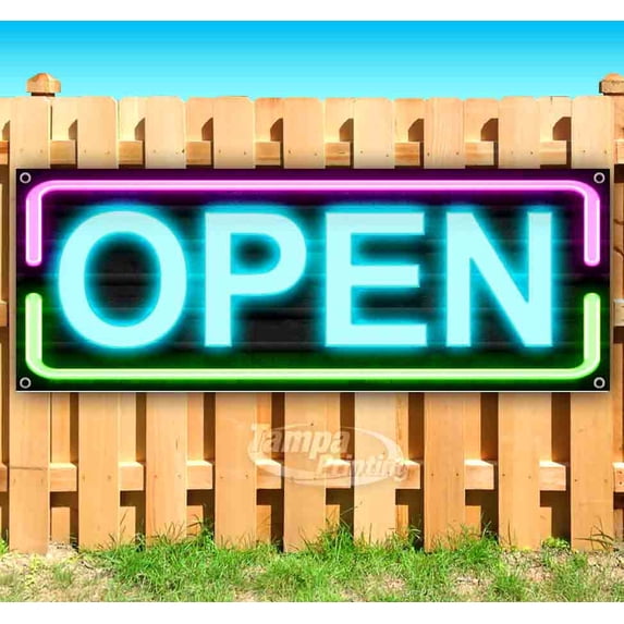 Open 13 oz Vinyl Banner With Metal Grommets