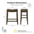 thumbnail image 3 of Furniture of America Barre Wood Dark Oak Counter Height Stools (Set of 2), 3 of 11