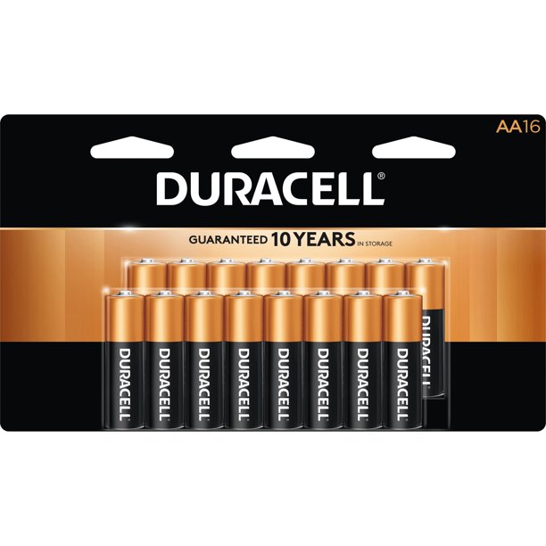 Duracell Coppertop Alkaline AA Battery MN1500, 16 / Each (Quantity