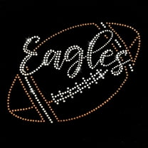Eagles Football Sparkly Bling Iron-on Clear Crystal Rhinestone and Rhinestud Transfer by JCS Rhinestones