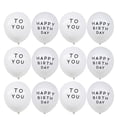thumbnail image 2 of 50 globos de látex de 30 cm con letras impresas, ideales para fiestas de cumpleaños y reuniones en casa (globos blancos, letras negras y globos blancos con la letra "To You", 25 unidades cada uno)., 2 of 8