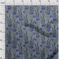 thumbnail image 3 of oneOone Polyester Spandex Medium Blue Fabric Floral Retro Sewing Material Print Fabric By The Yard 56 Inch Wide, 3 of 5