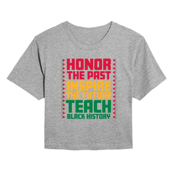 Instant Message - Teach Black History - Juniors Cropped Graphic T-Shirt