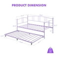 thumbnail image 2 of Twin Daybed, Sturdy Metal Day Bed with Steel Slat Support, Arched Headboard Sofa Bed for Living Room, Bedroom and Guest Room, Pink, 2 of 10