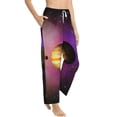 thumbnail image 3 of Cauagu Planets And Stars Pajama Pants for Women Loose Fit Wide Leg Trouser Pants Casual Elastic Waist Drawstring Lounge Pants, 3 of 6