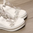 thumbnail image 6 of Wedge Sandals for Women Dressy: Summer Low Wedges Womens Comfortable Open Toe Sandal Plus Size Solid Color Round Toe Rhinestone Round Toe Open Toe Elastic Back Wedge Sandals, 6 of 10