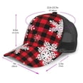 thumbnail image 2 of Lsque Snowflakes On A Buffalo Plaid Printed Trucker Hat - Baseball Cap for Men Women - Breathable Mesh Side, Adjustable Fit - for Casual Wear, 2 of 7