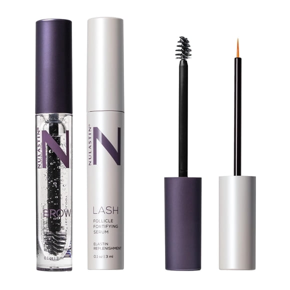 NULASTIN LASH and BROW Sueros potenciadores de pestañas y cejas de sistema dual con tecnología Elastaplex sin crueldad (paquete de 2 de 3 ml cada uno)