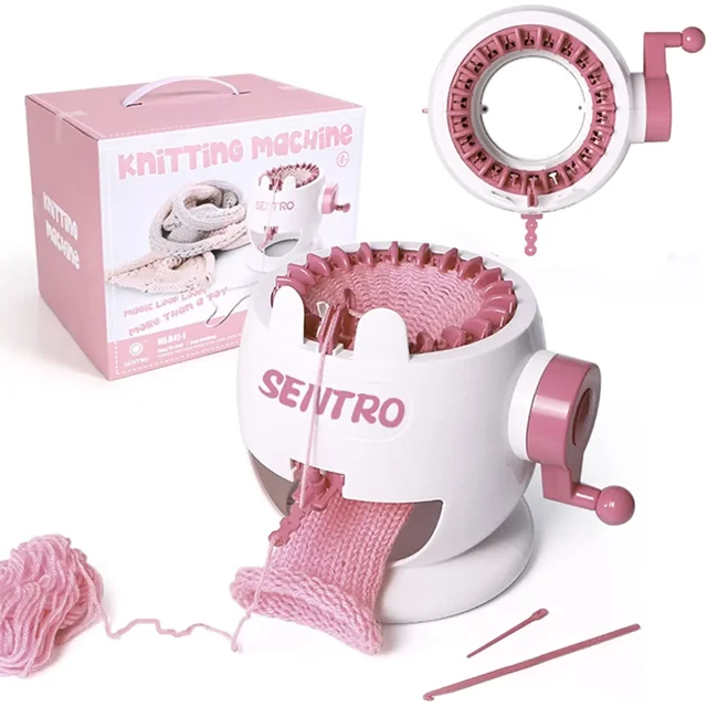 22 Needles Smart Knitting Machine, Knitting Board Rotating Double Knit Loom Machine for Adults or Kids, Knitting Round Loom Kit (22 Needles)