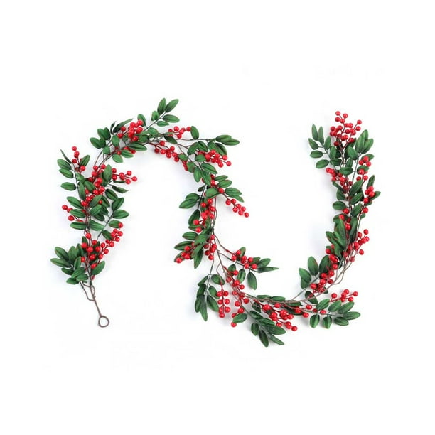 Cateissary Guirnalda navideña Decoraciones Decoración para el hogar Puerta de la pared Hoja Flores Vid Año Nuevo Vacaciones Guirnaldas colgantes 250 cm Kits de decoración para fiestas Escribe un Cateissary HA069852-01