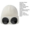 thumbnail image 7 of Glasses Knitted Hat Unisex Bomber Hat Solid Color Elastic Soft Warm Anti slip Regular Fit Ear Windproof Decorative Winter Beanie Headwear, 7 of 7