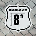 thumbnail image 5 of Caution Low Clearance 8 ft (5 Pack) 12 inch X 12 inch Shield-Shaped Rust-Free Aluminum Metal Signs Weather Resistant Made in the USA, 5 of 6