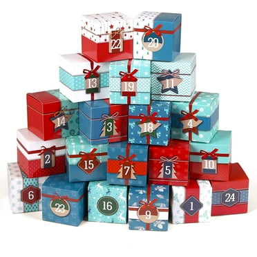 Naler 24 Days Christmas Advent Calendar Boxes 2024 Countdown Small Candy Gifts Box for Boys & Girls