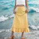 thumbnail image 2 of Faldas de Cintura Elástica para las Mujeres Vestidos de Playa de Moda de Verano con Bolsillos, Faldas Casuales para las Mujeres de Verano, 2 of 7