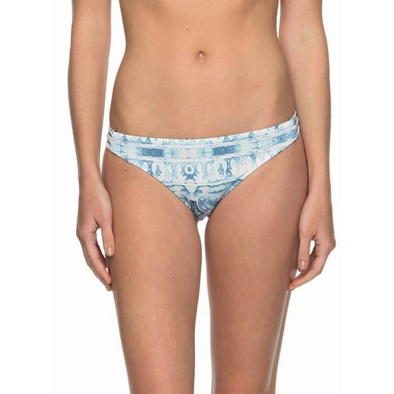 Roxy Print Softly Love Reversible Surfer Swim Bottom, Marshmallow Miami, XSmall
