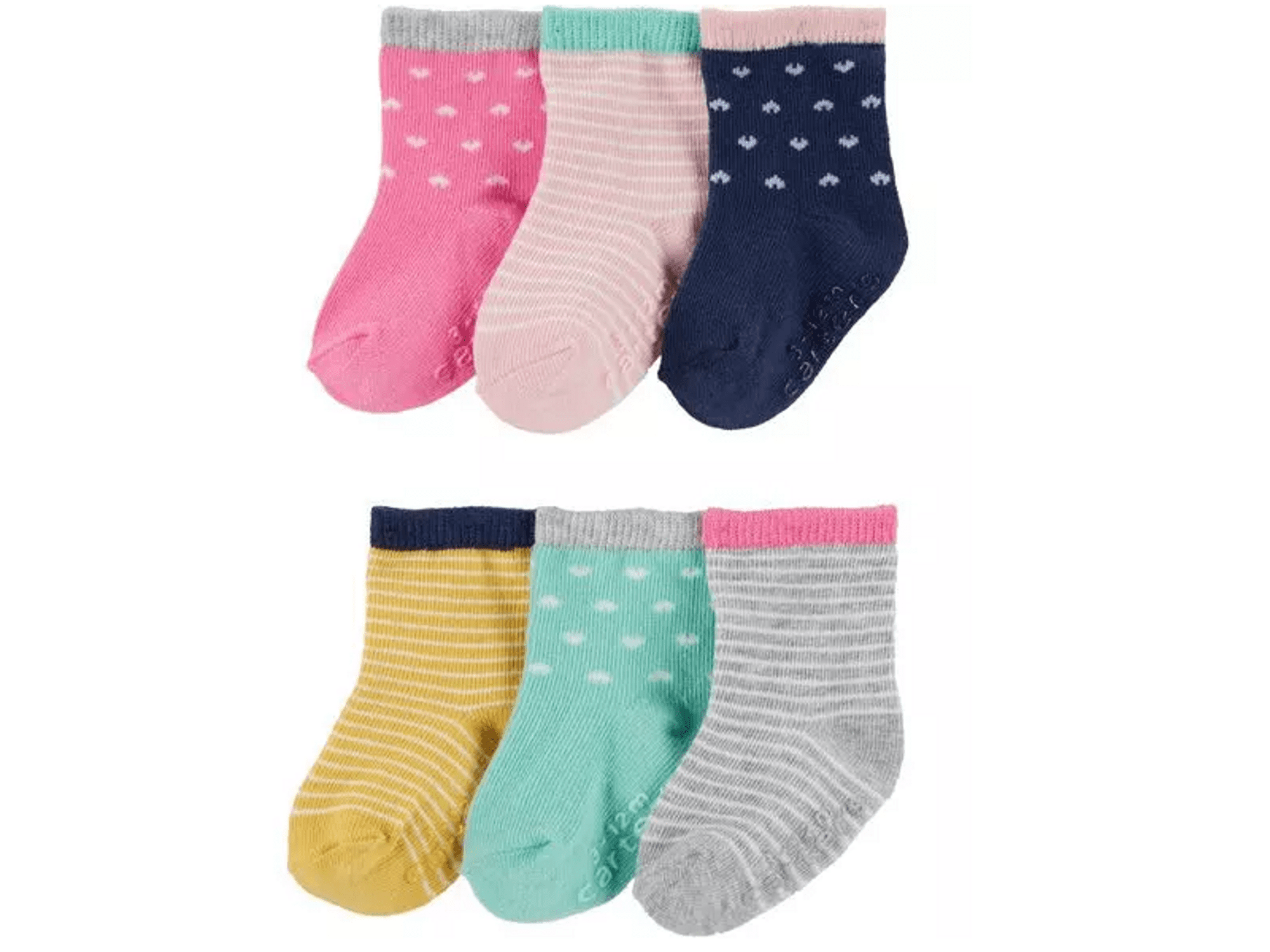 CARTER'S Girl's 6-Pack Heart Crew Socks Size 6-8 - Walmart.com