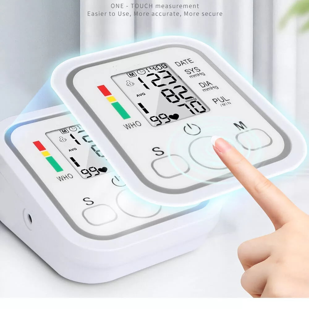 2024 Digital Automatic Blood Pressure Monitor Upper Arm BP Machine Heart Rate HP