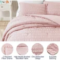thumbnail image 4 of Walensee Queen Seersucker Comforter Set, 3 Pieces Bed Comforters, 90"x90", Pink, 4 of 6