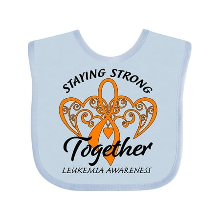 

Inktastic Leukemia Awareness Staying Strong Together and Orange Ribbon Gift Baby Boy or Baby Girl Bib