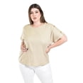 thumbnail image 4 of Blusa de lino con botones Roman Fashion / Tallas Extras, 0320 (Beige) beige 38, 4 of 6