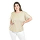 thumbnail image 4 of Blusa de lino con botones Roman Fashion / Tallas Extras, 0320 (Beige) beige 42, 4 of 6