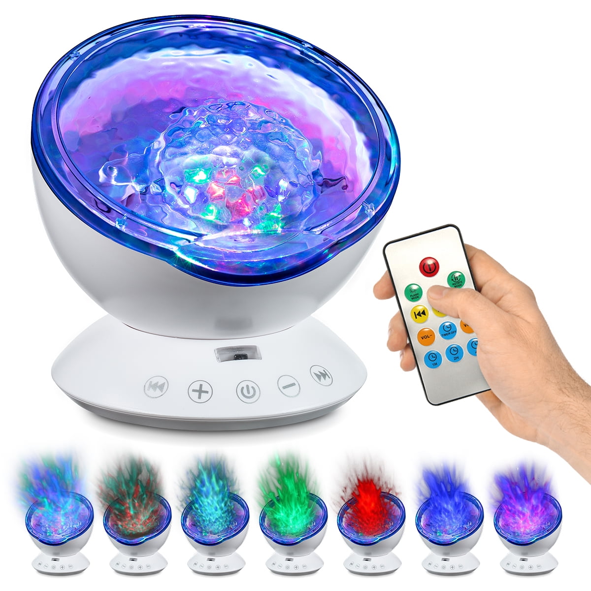 12 LED MUSIC Abco Tech Multicolor Ocean Wave Light Projector Night Light