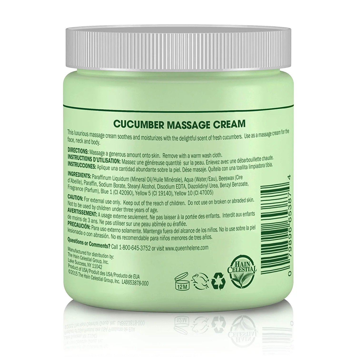 QUEEN HELENE Professional Massage Cream, Cucumber, 15 oz