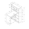 thumbnail image 3 of Monarch Computer Desk Dark Taupe Left Or Right Facing Corner, 3 of 4