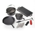 thumbnail image 2 of Lehman's Campfire Cookware Set, Cast Iron Stew Pot, Skillet, Dutch Oven with Rack and Lid Lifter, Reversible Grill and Scrubbers, 2 of 3