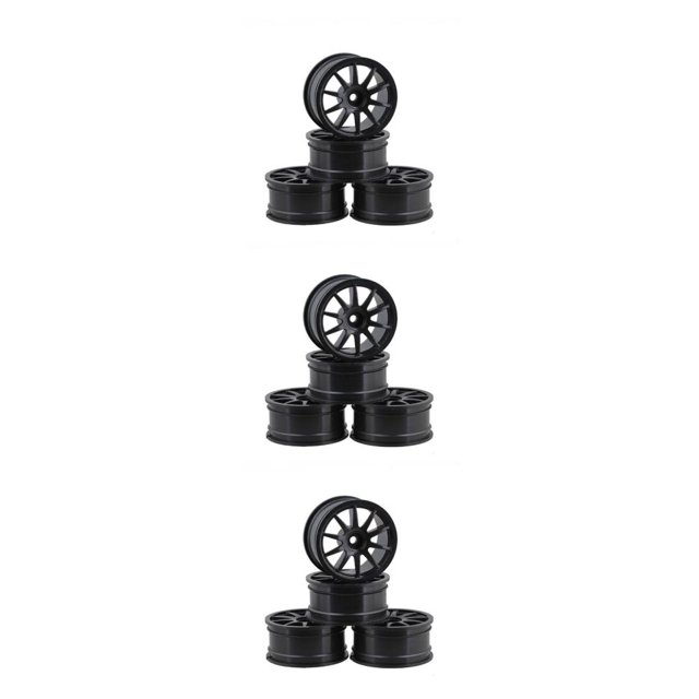 paramount 4 Pieces52mm Elastic *RC Car Tires Wheel Rims Hub Tyres High Traction Ten/Black 3Set