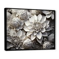 thumbnail image 2 of Designart "Ethereal White Zinnias I" Zinnias Floater Framed Wall Art Prints, 2 of 5