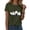 Army Green, variant on Gunia Halloween T Shirt Women Cotton Ghost Graphic Print Short Sleeve Crew Neck Casual Holiday Tops Tee Shirts Army Green S-2Xl