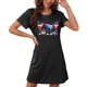 thumbnail image 5 of Camisón corto de talla grande para mujer, camisón de manga corta con estampado de pecho a la moda, camisón para mujer, 5 of 5