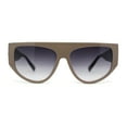 thumbnail image 2 of Womens Flat Top Futurism Triangular Plastic Thick Arm Sunglasses Beige - Smoke, 2 of 4