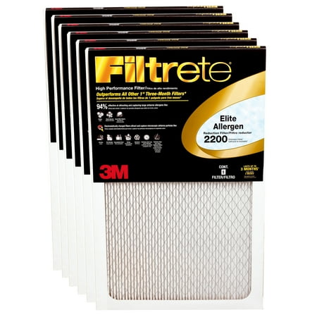 20x20x1 Filtrete Elite Allergen MPR 2200 Filter - 6 Pack
