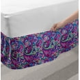 thumbnail image 2 of Navy and Blush Bed Skirt, Pattern Based on Traditional Elements Paisley Old Fashioned Floral, Elastic Bedskirt Dust Ruffle Wrap Around for Bedding Decor, 4 Sizes, Multicolor, by Ambesonne, 2 of 2