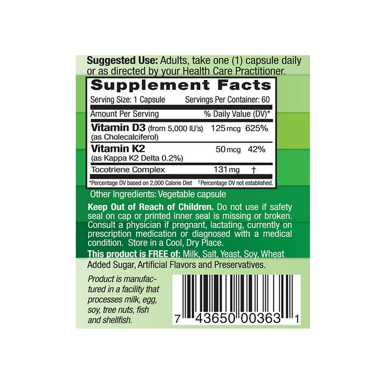 Emerald Labs Vitamin D3 5000 IU and K2 Supports Bone, Heart, Teeth
