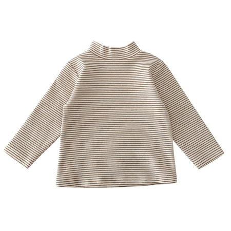 

Kids Toddler Baby Boys Girls Striped Solid Long Sleeve Blouse Tops T Shirt Outfits Clothes Large