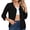 B1-Black, variant on Women's 3/4 Sleeve Cropped Cardigan Sweaters Button Down Crochet Textured Shrugs