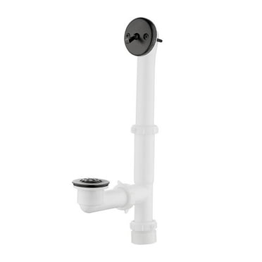 Everbilt Trip Lever Bath Waste  Overflow Drain Plastic White 1-1/2"
