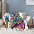 thumbnail image 5 of Funny Skater Bearded Dragon Blanket – Retro 90s Graffiti Fleece Throw,Cool Lizard Art Decor 50x40, 5 of 6